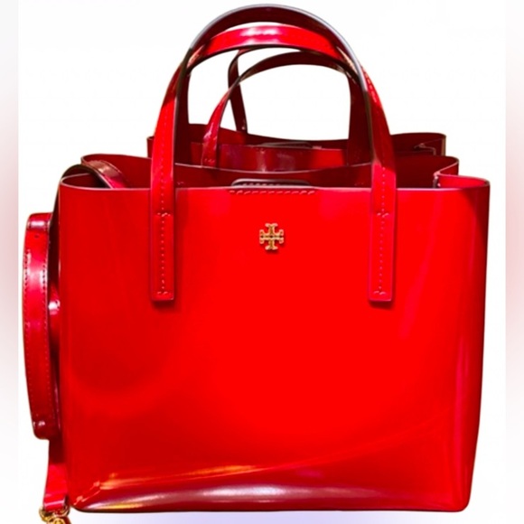 Tory Burch Blake Red Patent Leather small tote bag - Picture 14 of 14